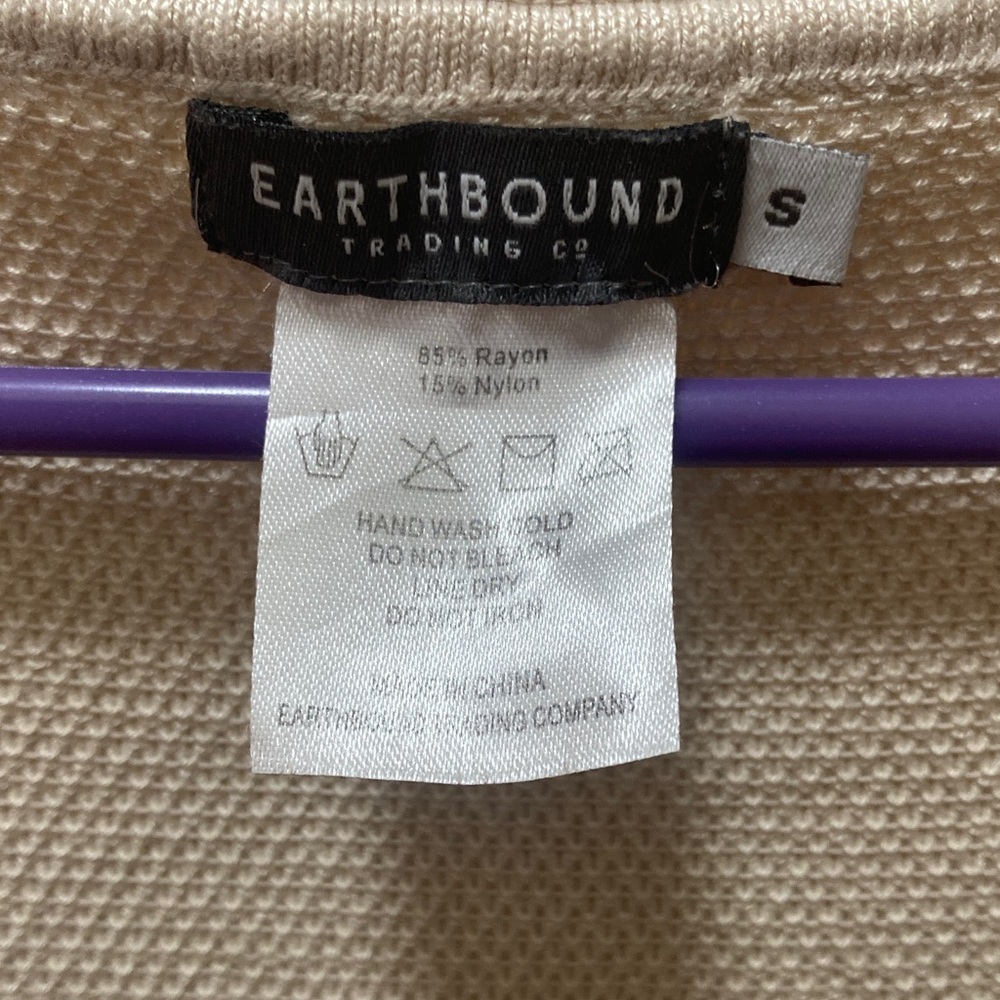 Earthbound Boho Scoop Neck Babydoll Sweater. Size Medium. - Picture 2 of 7
